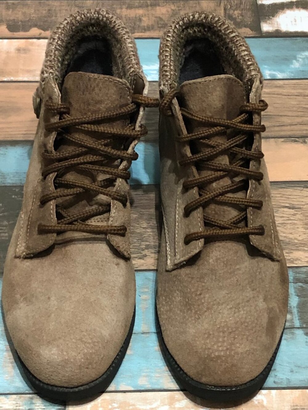 Rugged Outback Ankle Boots Lace Up Tan Women's Size 10 W